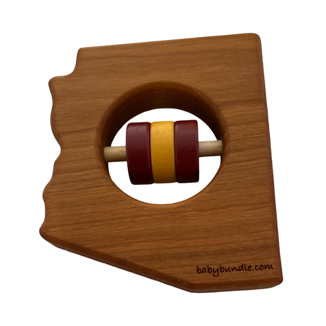 Wooden Arizona Rattle with ASU colors on Sale!