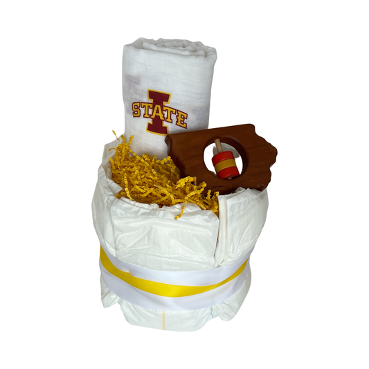 Iowa State Cyclone Wood State Diaper Bundle
