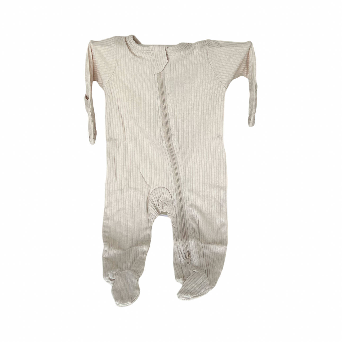 Ribbed Cotton Zip Footie