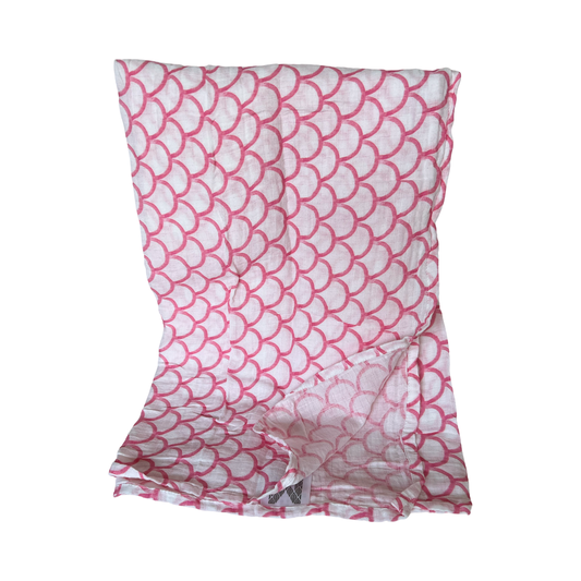 Organic Cotton Muslin Pink Rainbow Baby Blanket on Sale!