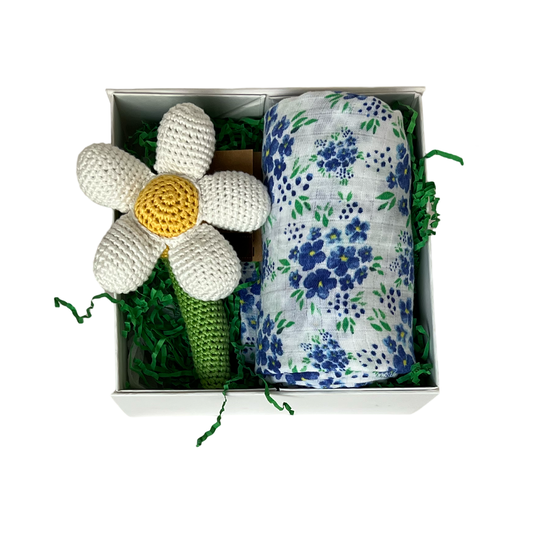 Blue Daisy Small Baby Gift Box