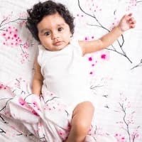 Cherry Blossom Organic Cotton Muslin Baby Blanket on Sale!