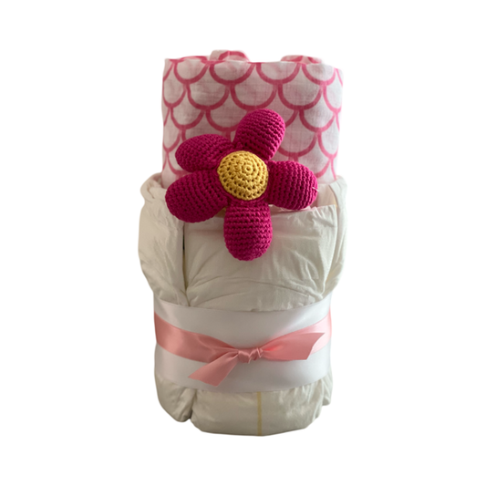 Pink Daisy Diaper Bundle