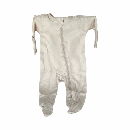 Ribbed Cotton Zip Footie